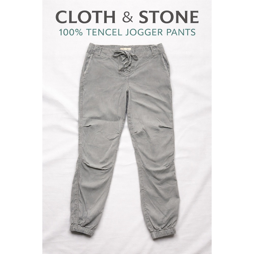 Cloth & Stone Tencel Jogger Pants‎ Lace Up Waist Gray Utility XS